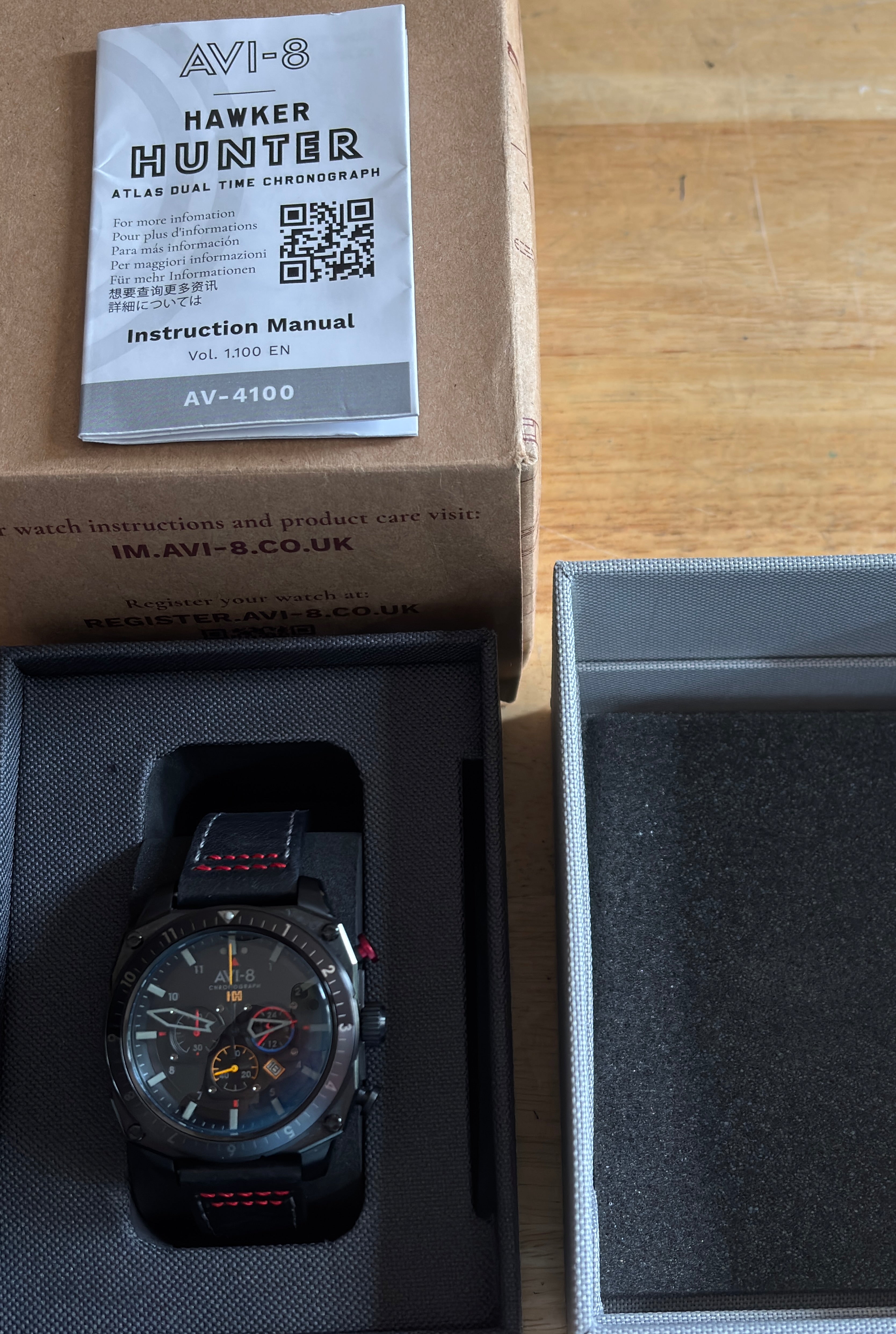 z(consignment) HAWKER HUNTER Atlas Dual Time Chronograph BLACK OPS  Avi-8