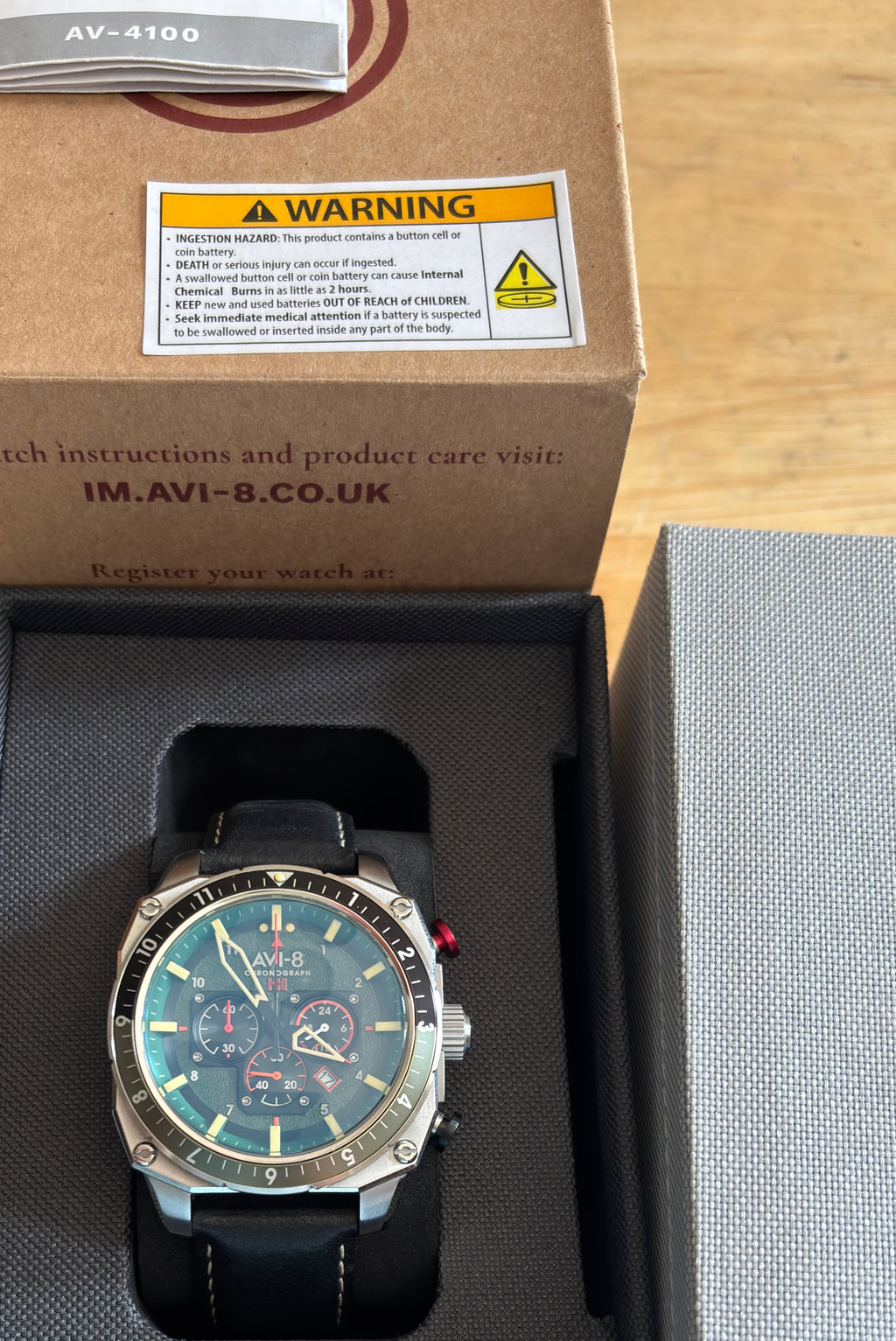 z(consignment) HAWKER HUNTER Atlas Dual Time Chronograph FOREST  Avi-8