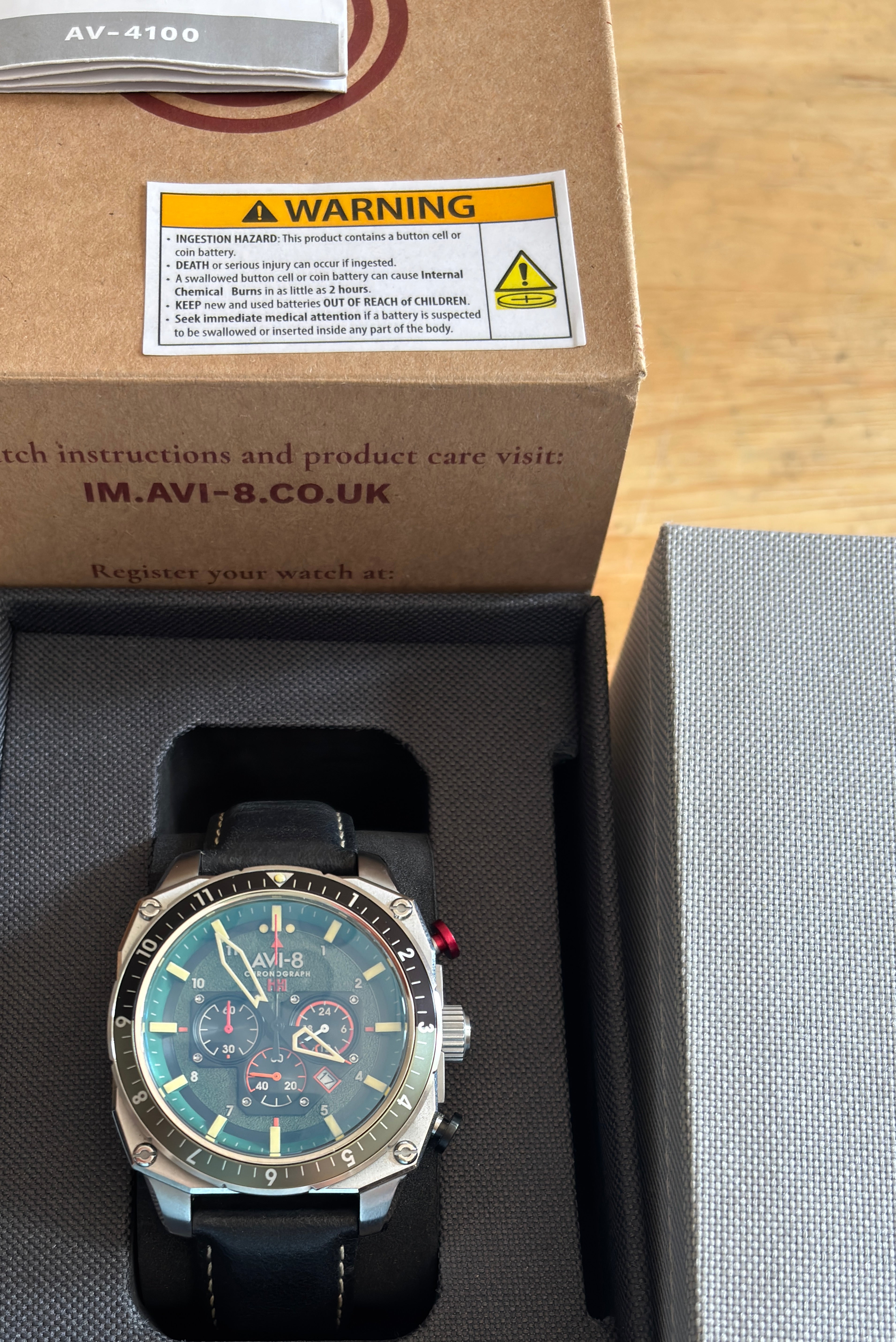 z(consignment) HAWKER HUNTER Atlas Dual Time Chronograph FOREST  Avi-8