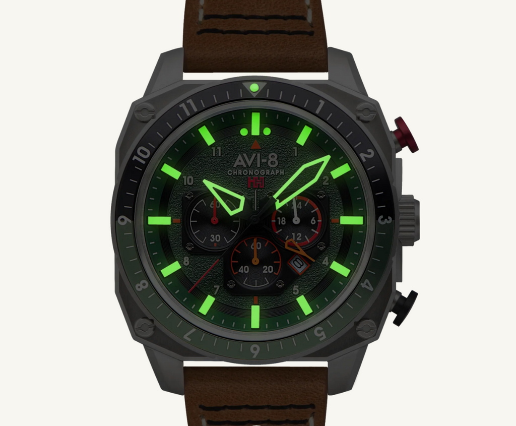 z(consignment) HAWKER HUNTER Atlas Dual Time Chronograph FOREST  Avi-8